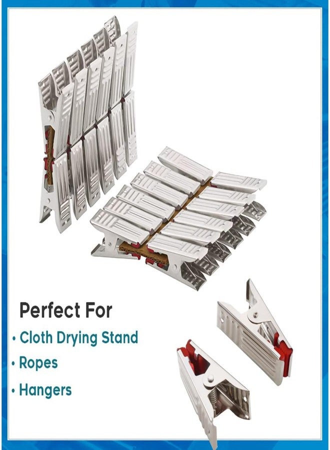 COPY LINE Heavy Duty Rust Free Stainless Steel Cloth Clips/Cloth Peg/Cloth Drying Pins/Pegs for Hanger/Rods/Ropes/Drying Clothes (18 Clips with Box) - Image 5